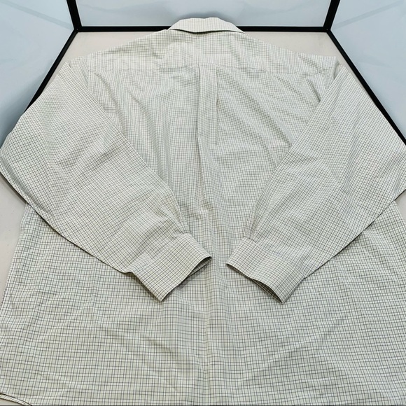 Brooks Brothers Men's Shirt 346 Button Down White Light Green Plaid Size XL - Picture 6 of 6